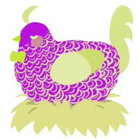 A amethyst and lemon chicken with a double-lace pattern