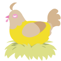 A yellow and beige chicken with a head pattern
