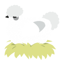 A mist and silver chicken with a double-lace pattern