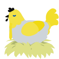A mist and yellow chicken with a head pattern