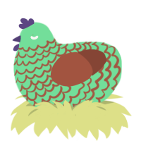 Pistachio, a spring and russet chicken with a lace pattern