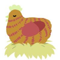 (unnamed), a gold and red chicken with a bar pattern