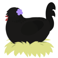 A sable and black chicken with a neck-speckle pattern