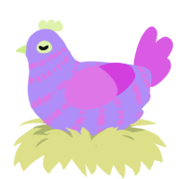 (unnamed), a lilac and orchid chicken with a bar pattern