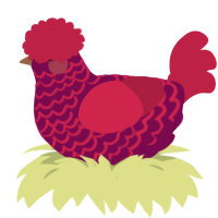 A wine and crimson chicken with a lace pattern