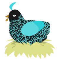 Real Cat, a sable and aqua chicken with a double-lace pattern