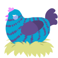 A cerulean and overcast chicken with a bar pattern