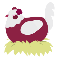 A mint and black chicken with a head pattern