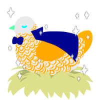 A black and ultramarine chicken with a double-lace pattern