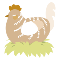 Libretto, a beige and cream chicken with a half-bar pattern