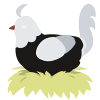 A sable and mist chicken with a head pattern