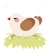 A cream and brown chicken
