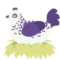 A white and overcast chicken with a half-lace pattern
