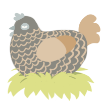 A ash and beige chicken with a lace pattern