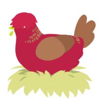 Apple Pie, a crimson and brown chicken with a neck-band pattern