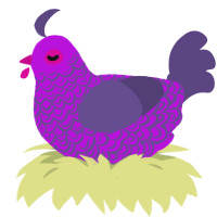 A amethyst and overcast chicken with a double-lace pattern