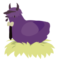 A blurple chicken
