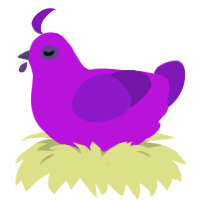 A amethyst and violet chicken