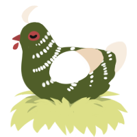 A olive and cream chicken with a half-bar pattern