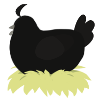 A black and sable chicken