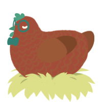 Brick 2, a red and russet chicken with a lace pattern