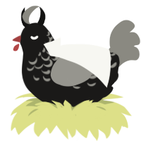 A sable and ash chicken with a half-lace pattern