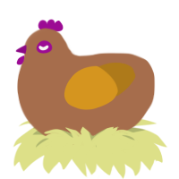 A brown and ochre chicken