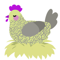 A lemon and ash chicken with a double-lace pattern
