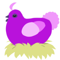 A amethyst and lavender chicken