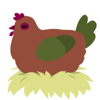 A russet and olive chicken