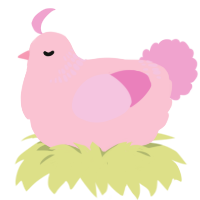 A rose and pink chicken with a neck-band pattern
