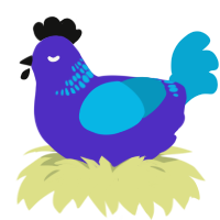 A indigo and cerulean chicken with a neck-band pattern