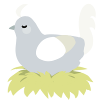 A mist and white chicken