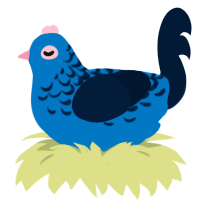 A sapphire and tumblr chicken with a half-lace pattern