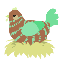 A brown and spring chicken with a bar pattern