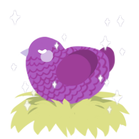 A amethyst and plum chicken with a lace pattern