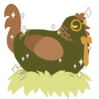 A olive and brown chicken with a neck-band pattern