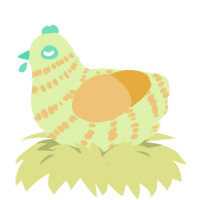 A apple and honey chicken with a bar pattern