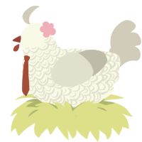 A white and silver chicken with a double-lace pattern