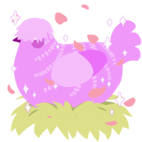 A lavender chicken with a half-bar pattern
