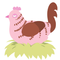 (unnamed), a rose and russet chicken with a half-bar pattern