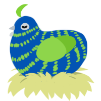 A ultramarine and grass chicken with a bar pattern