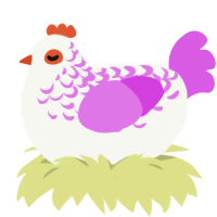 A white and orchid chicken with a half-lace pattern