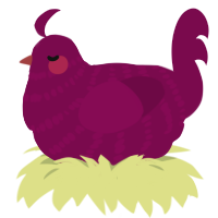 A wine chicken with a bar pattern