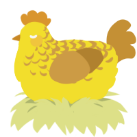 A yellow and gold chicken with a half-lace pattern