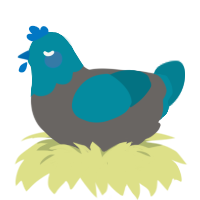 Hatsune Miku, a grey and sea chicken with a head pattern