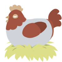 Inverse marshmallow, a mist and russet chicken with a head pattern