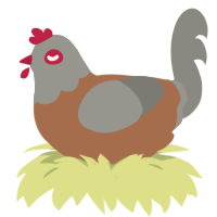 peasant turd, a brown and ash chicken with a head pattern