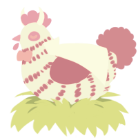 A black and viridian chicken with a bar pattern