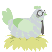 A mist and gluppy chicken with a bar pattern